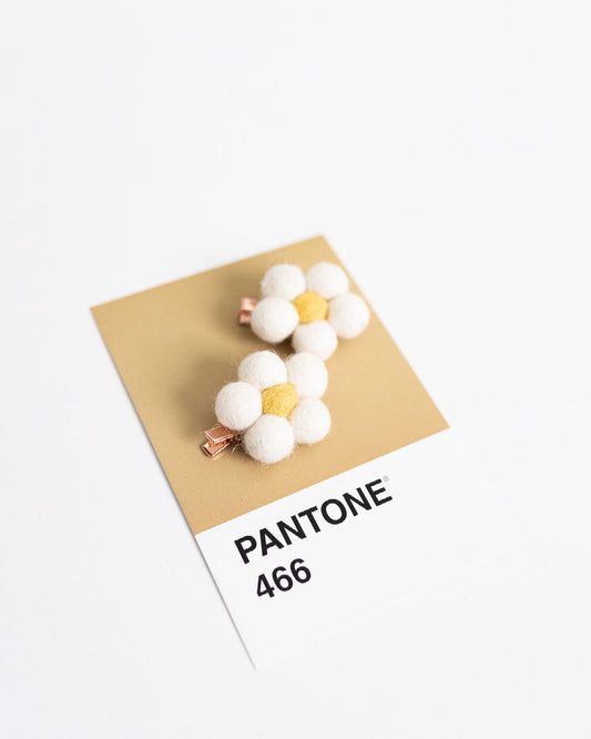 White Daisy Clips