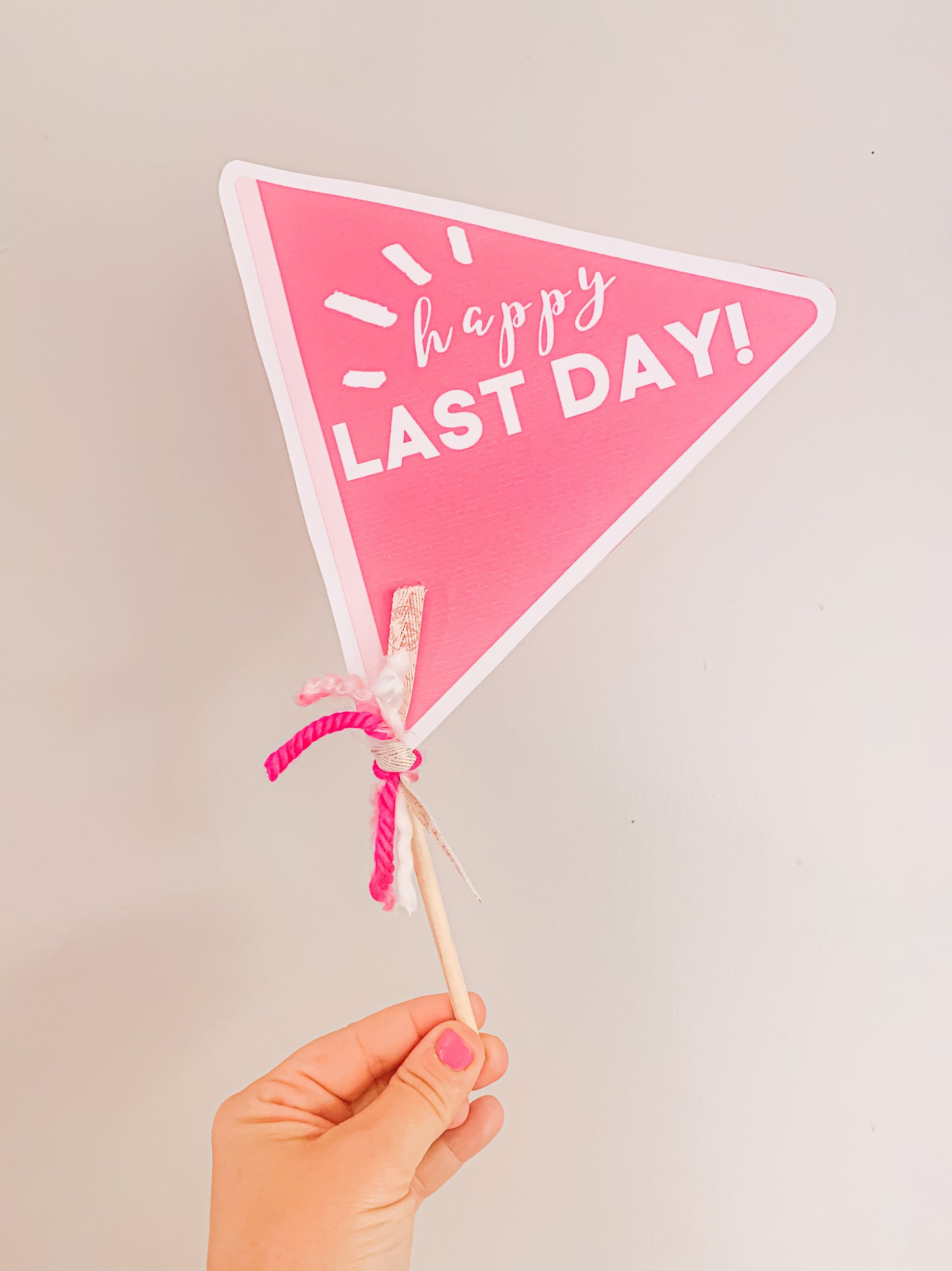 Pink Last Day of School Flag