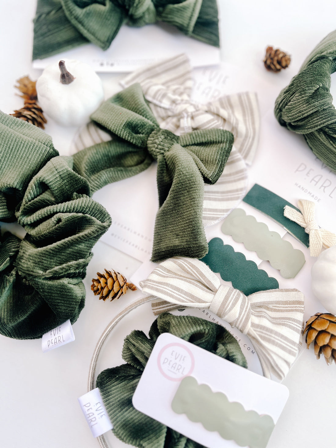 🍂 November Subscription Reveal: “Neutral & Green Fall Vibes”  Handmade Hair Accessories Delivered Monthly | Evie Pearl Handmade