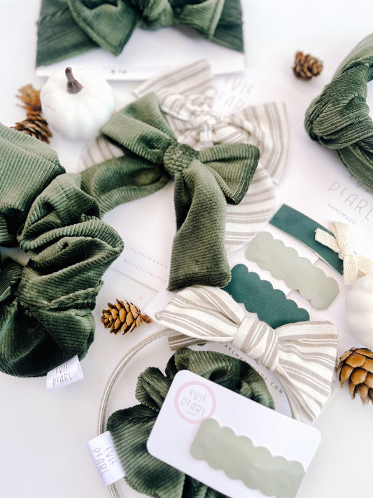 🍂 November Subscription Reveal: “Neutral & Green Fall Vibes”  Handmade Hair Accessories Delivered Monthly | Evie Pearl Handmade
