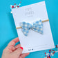 Blue Gingham Small Pinwheel Bow