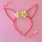 Hot Pink Bunny Headband with Sage Daisies