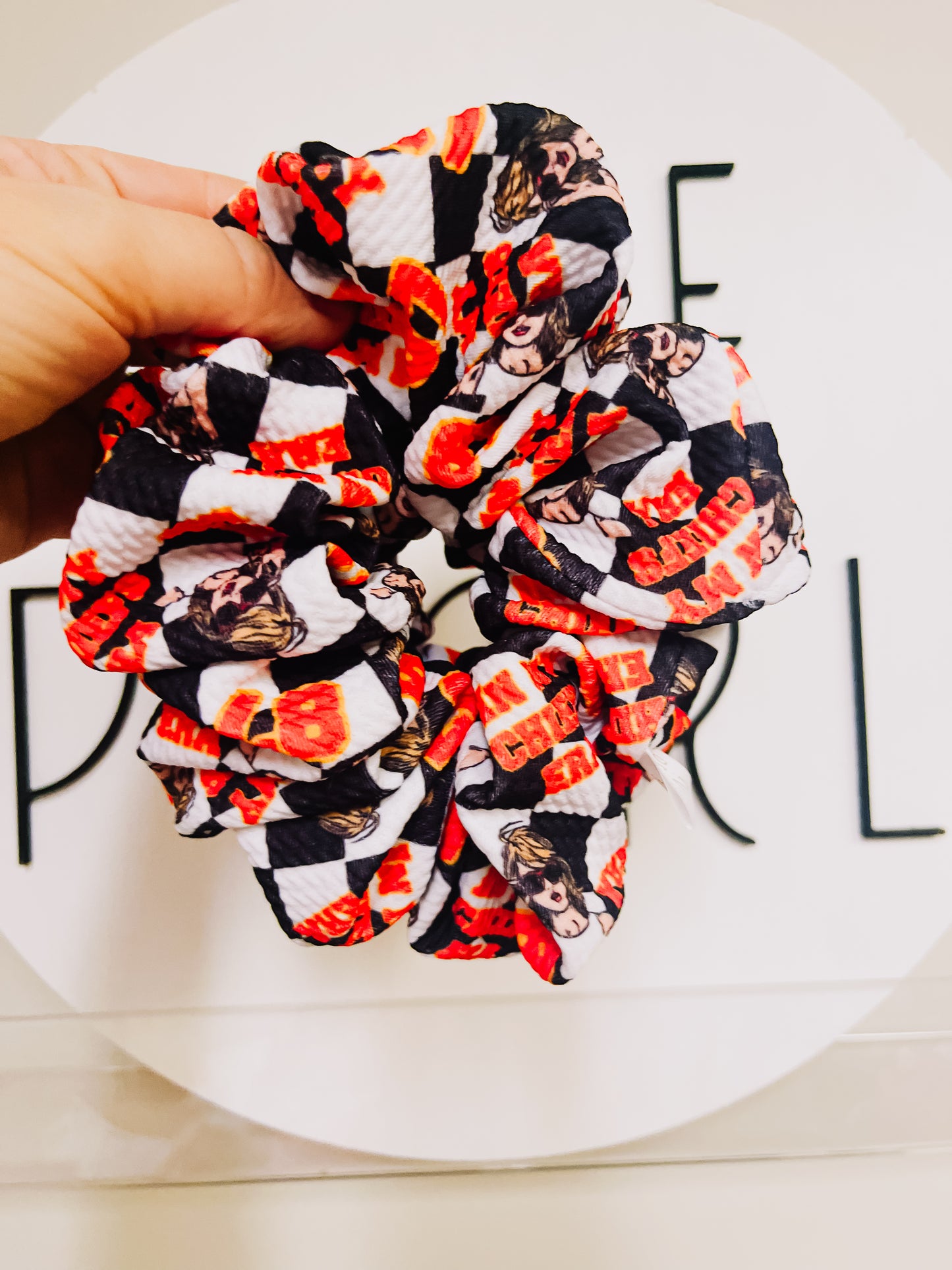 PREORDER: Checkered Taylor Oversized Scrunchie (read description)