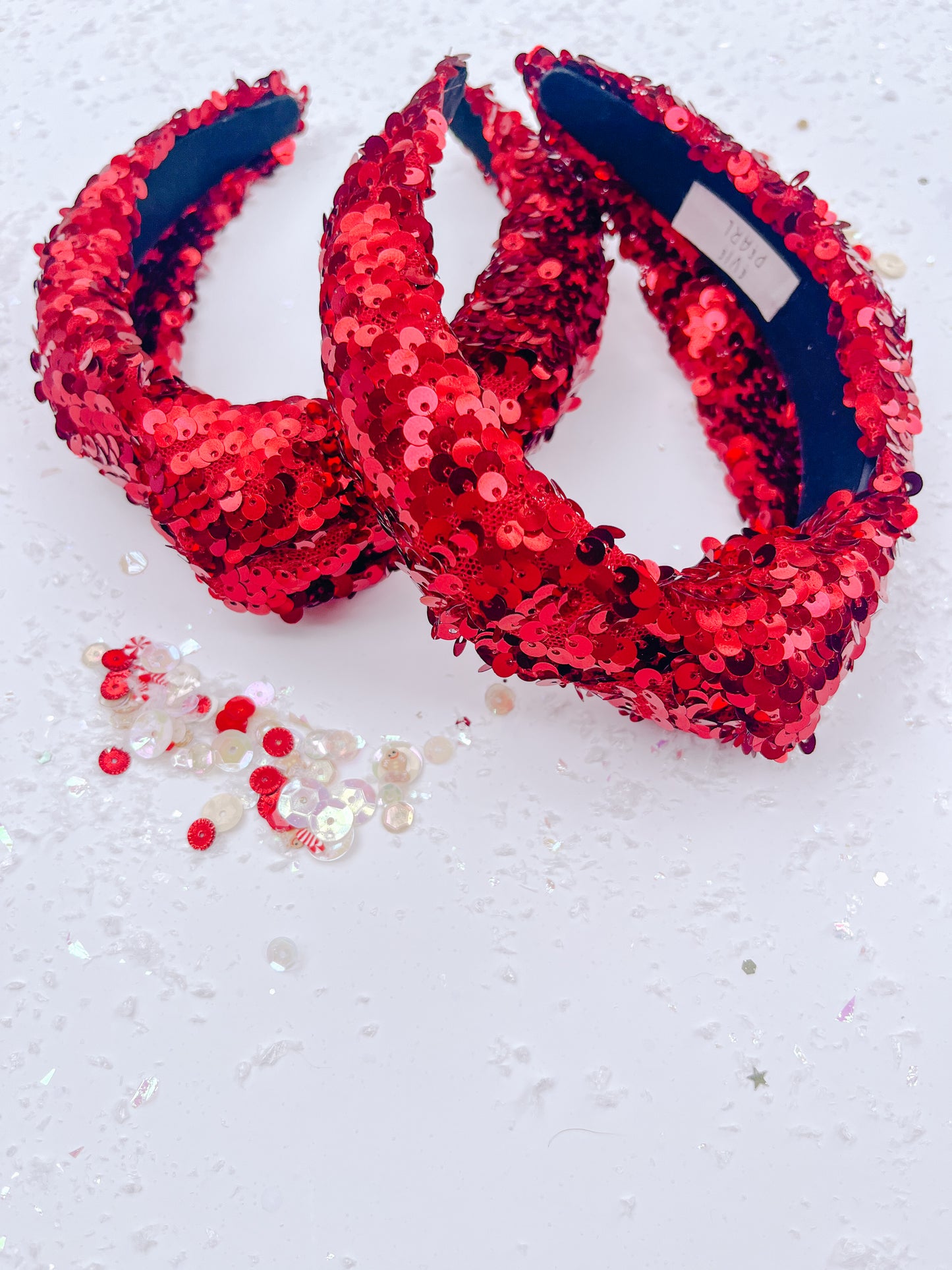 Red Sequins Knotted Headband for Girls & Women
