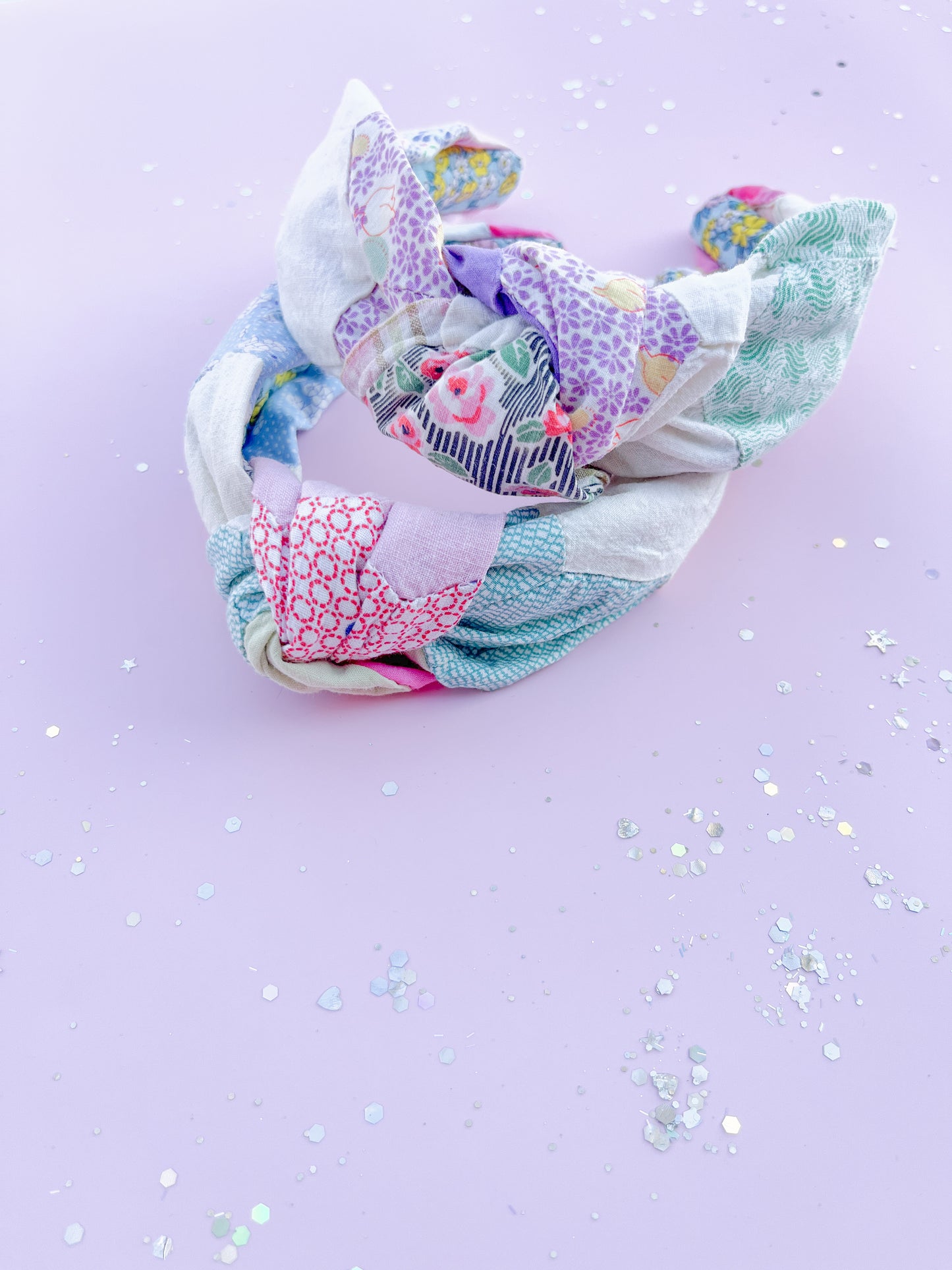 Heirloom Patchwork Quilted Knotted Headband