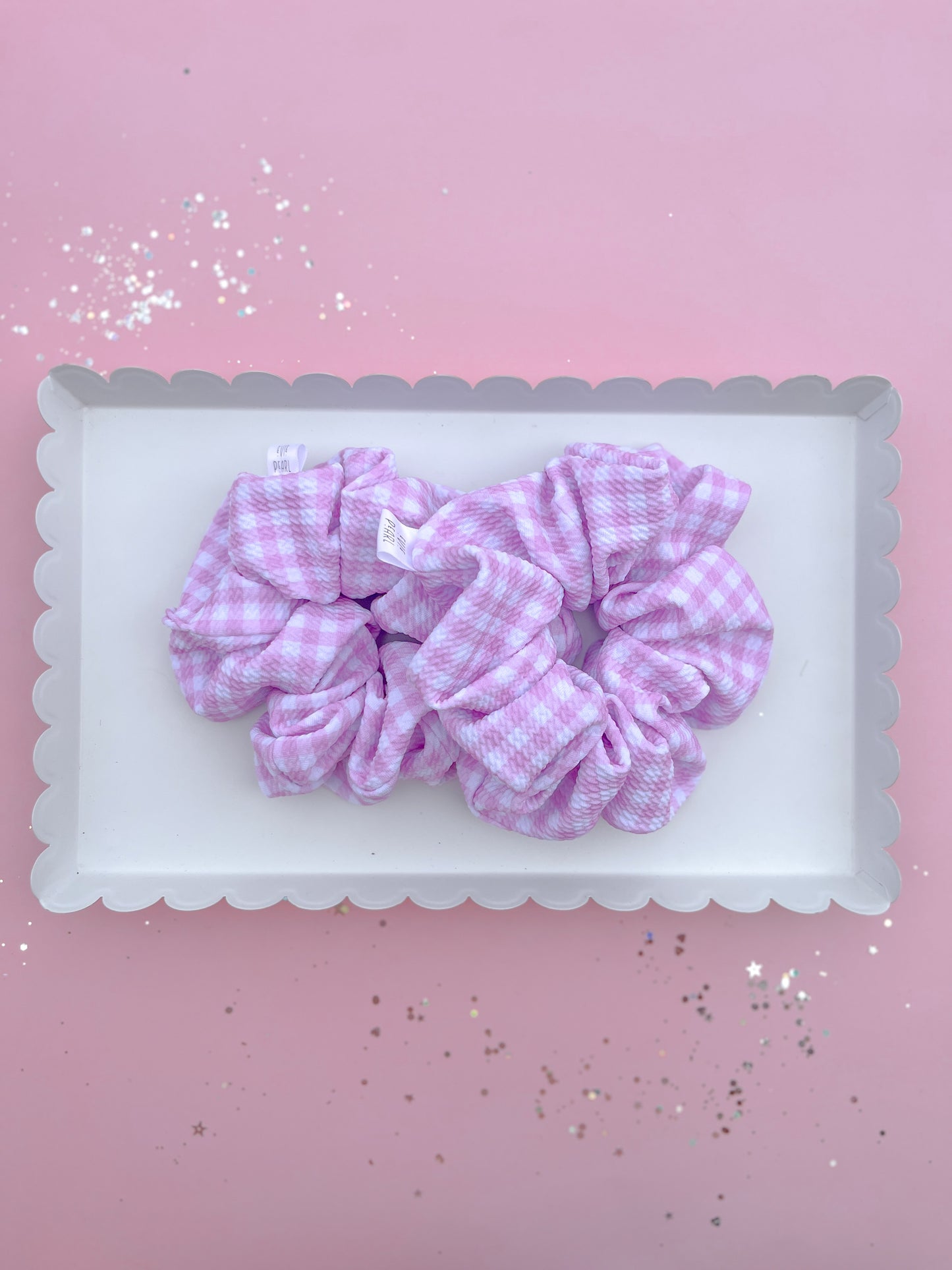 Pink Gingham Oversized Scrunchy