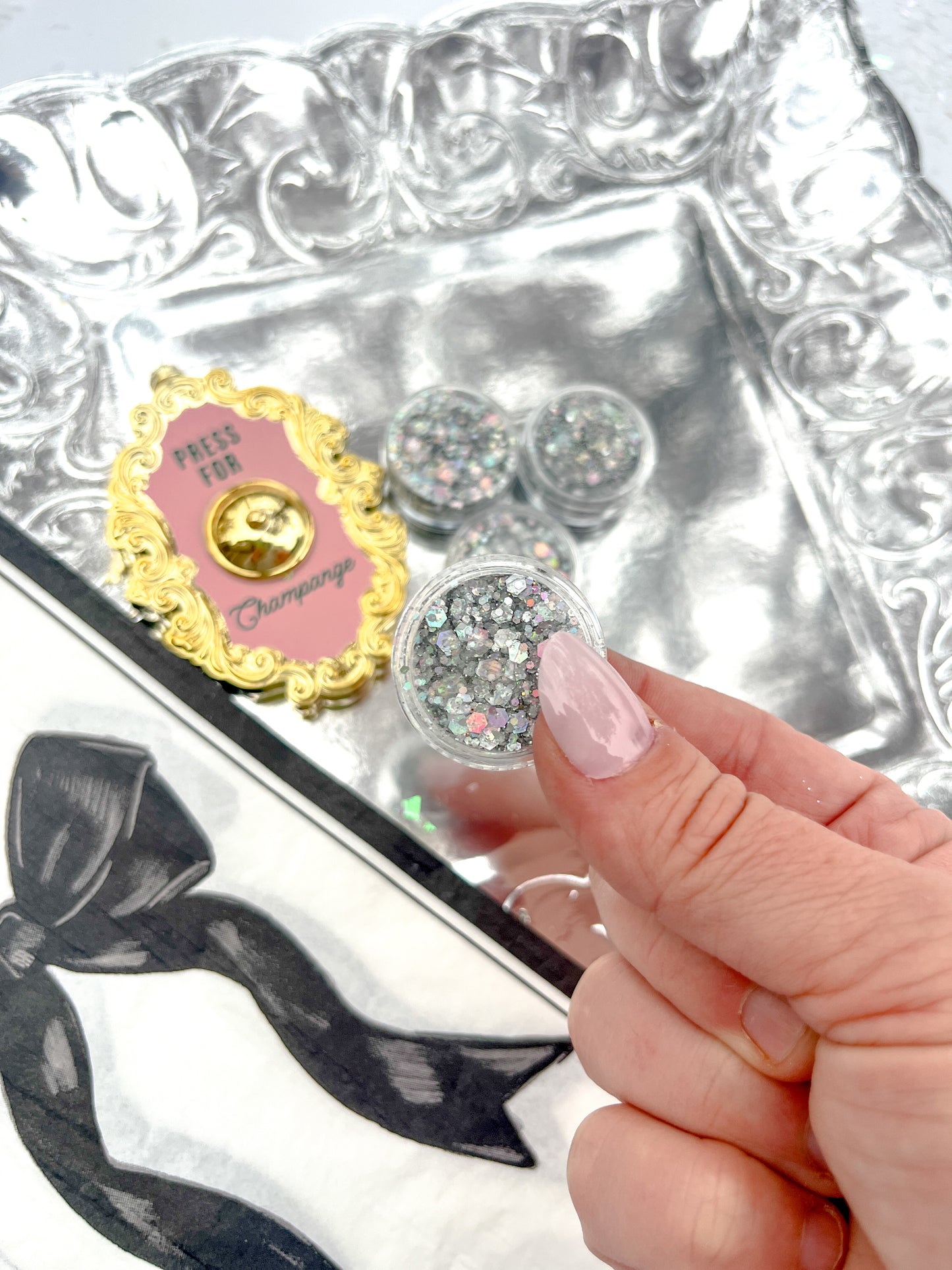 Silver Hair Glitter Gel