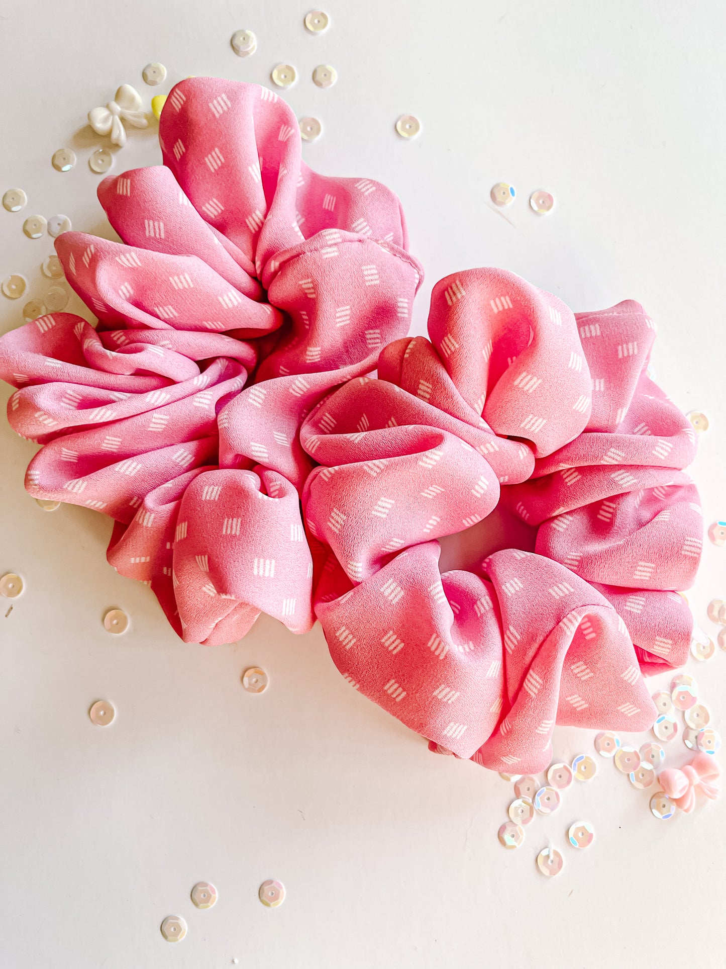 Pink Dash Oversized Scrunchy