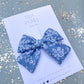 Blue Floral Medium Bow