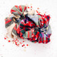Tan Red Plaid Oversized Scrunchy