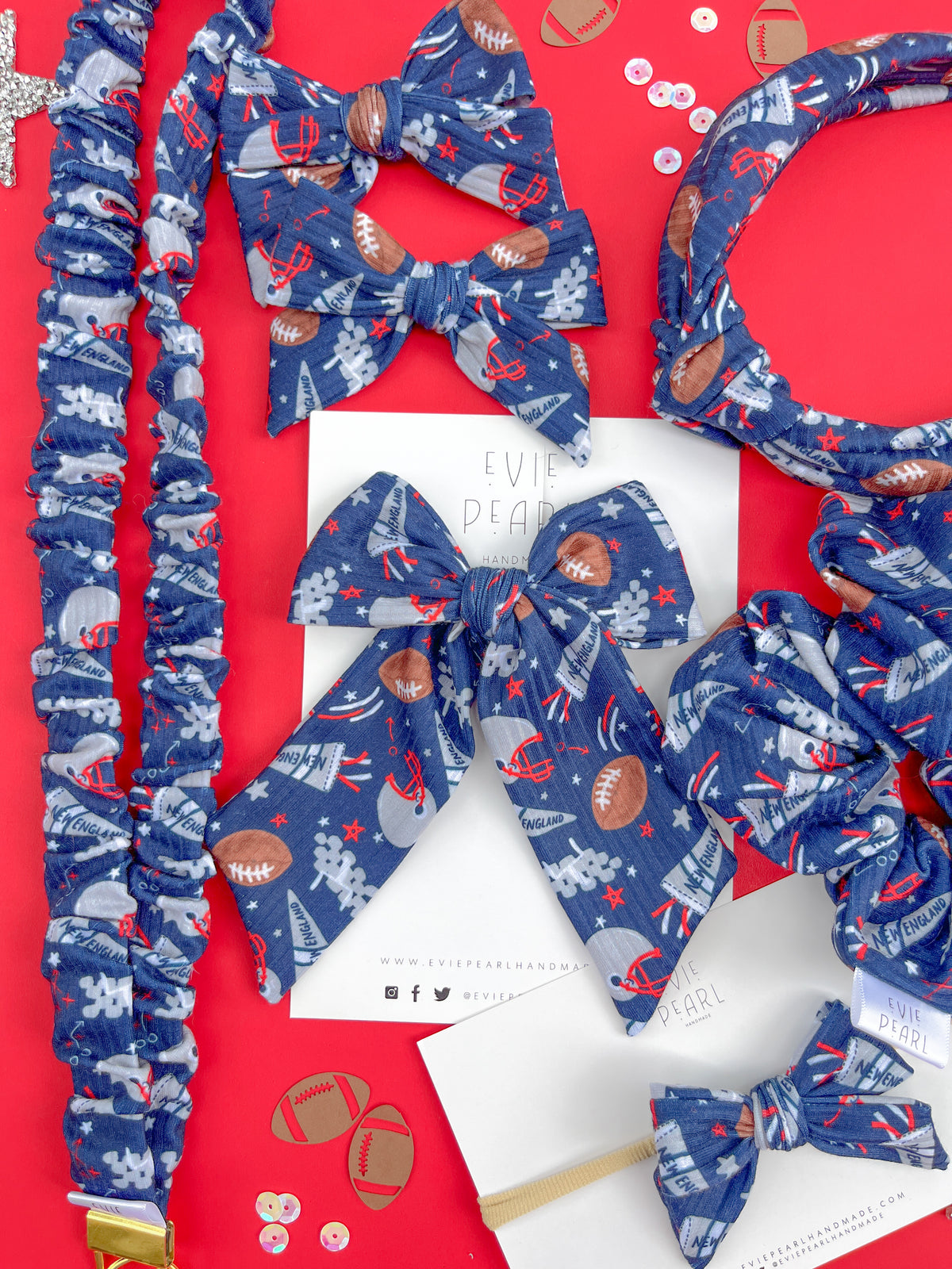 New England Patriots Hair Accessories | Bows, Scrunchies & Headbands