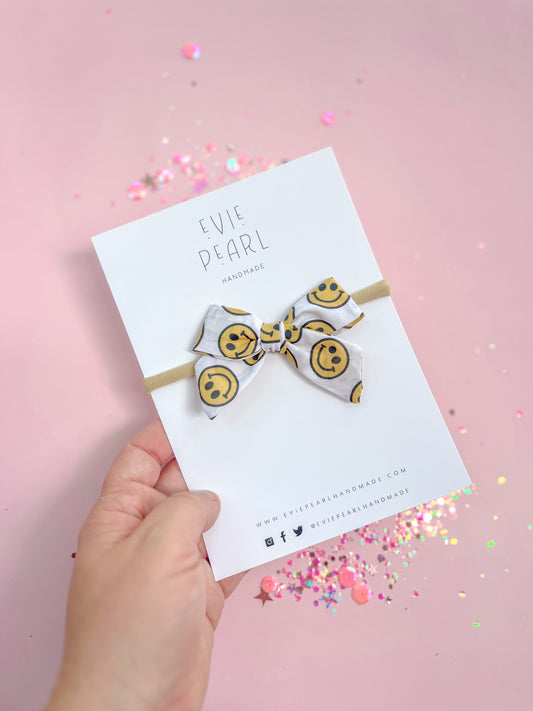 Small Smiley Pinwheel On Nylon Headband
