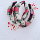 Red White Plaid Knotted Headband for Girls & Women