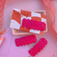 Magenta Pink Glitter Snap Clip