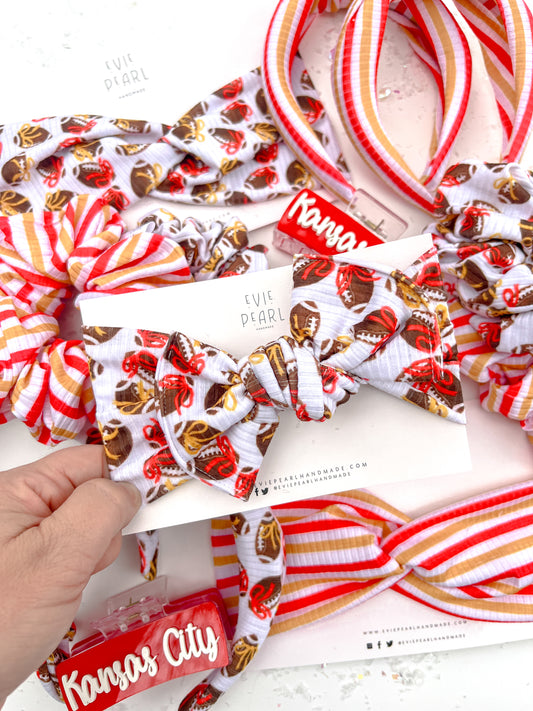 Football Bows Baby Bow Turban