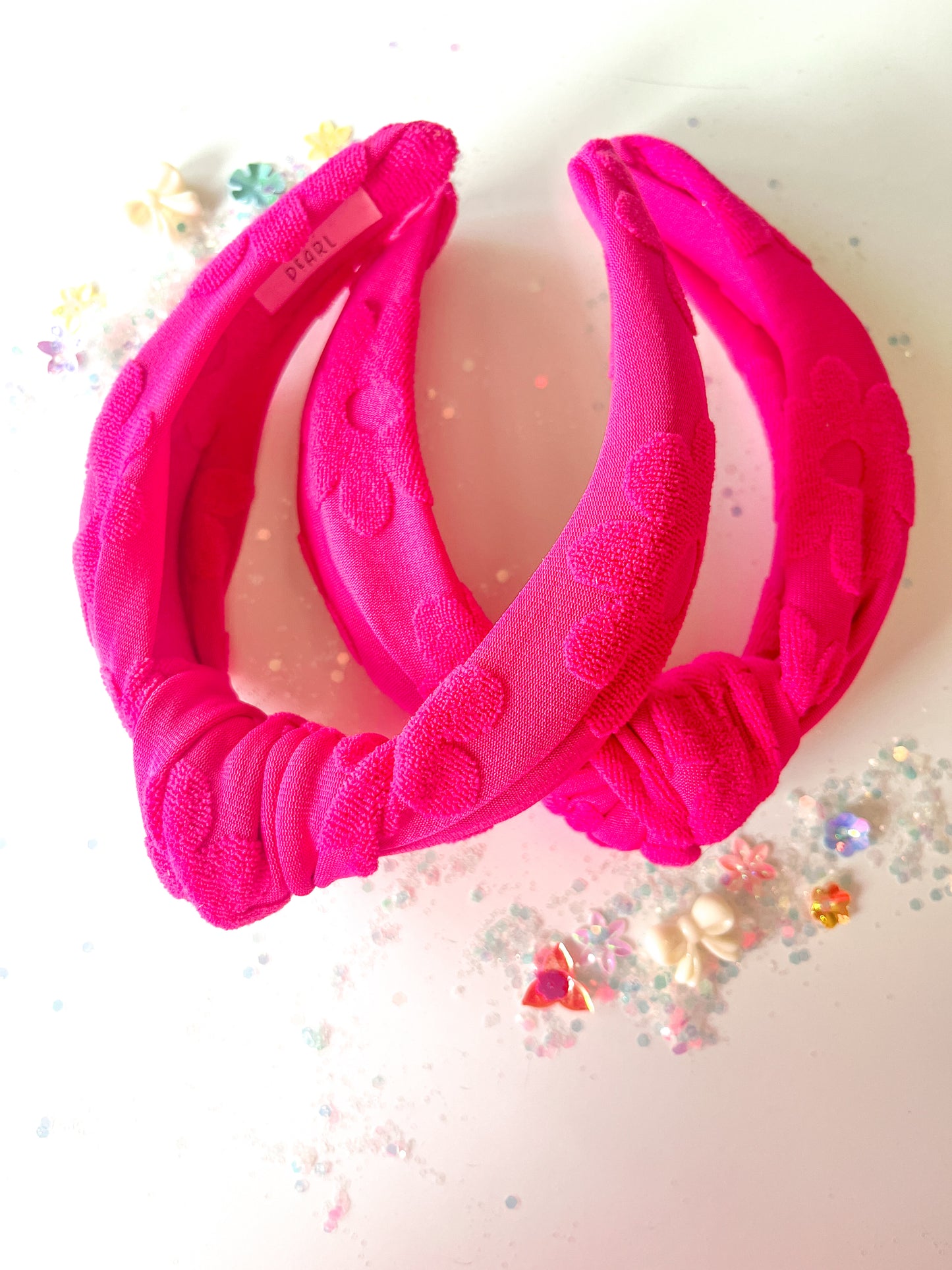 Hot Pink Flower Swiss Knotted Headband for Girls & Women