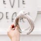 Stone Ribbed Knit Knotted Headband for Girls & Women
