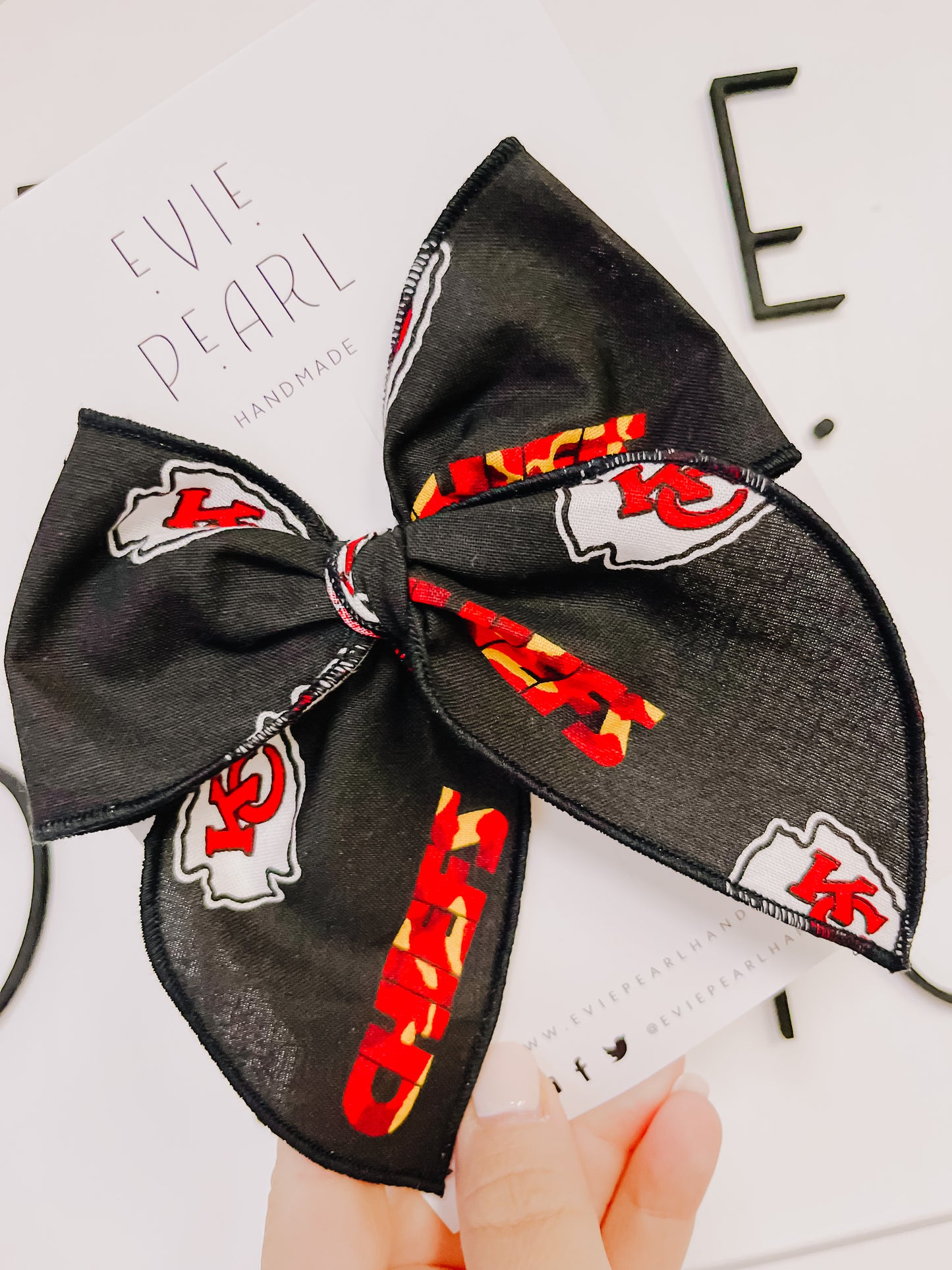 Black Chiefs KC Oversized Bow