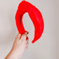 Red Glitter Knit Knotted Headband for Girls & Women