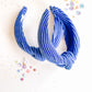 Blue Ribbed Knotted Headband