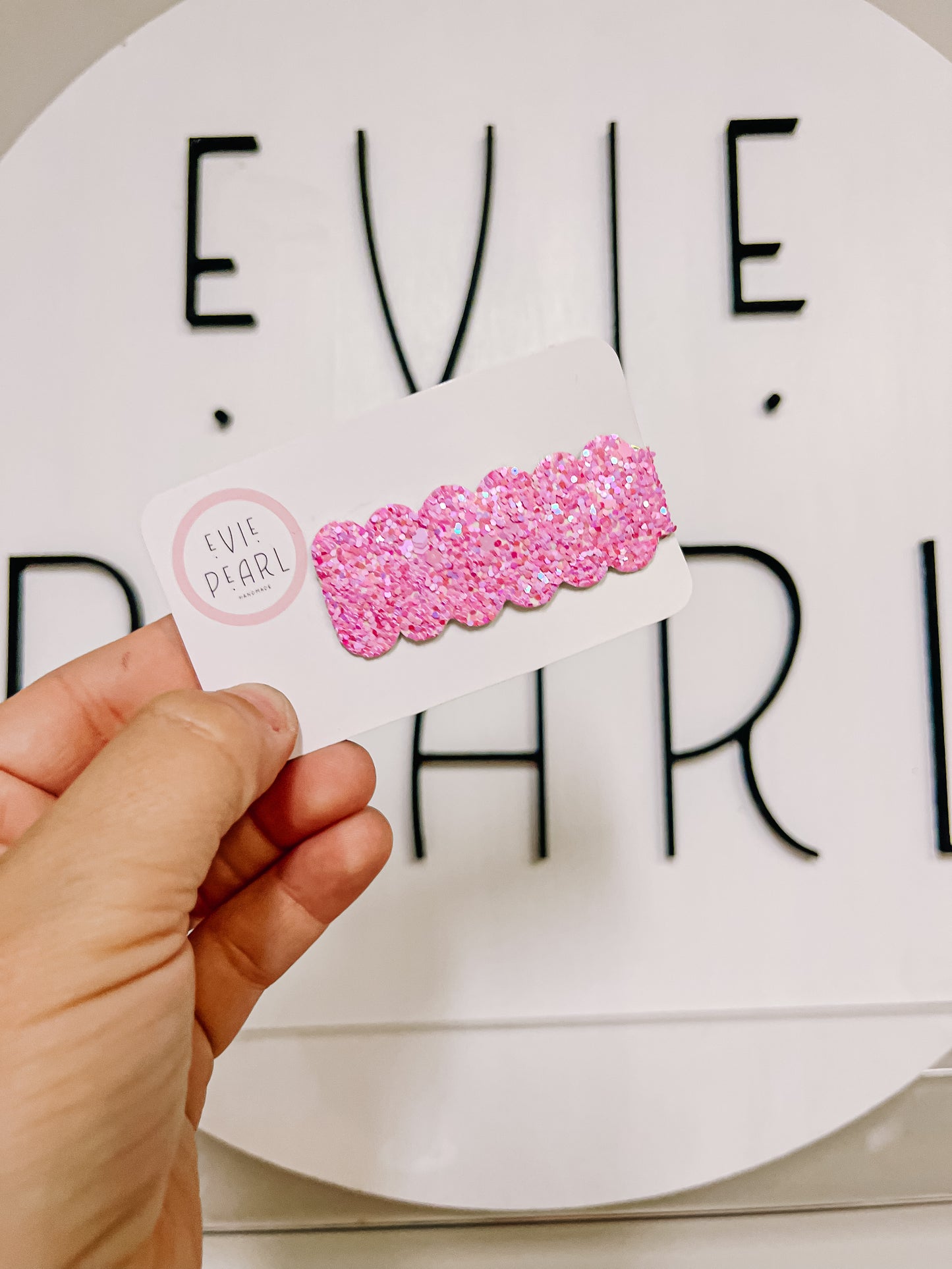 Pink Bubblegum Glitter Snap Clip