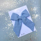 Light Blue Swiss Dot XL Pinwheel Bow