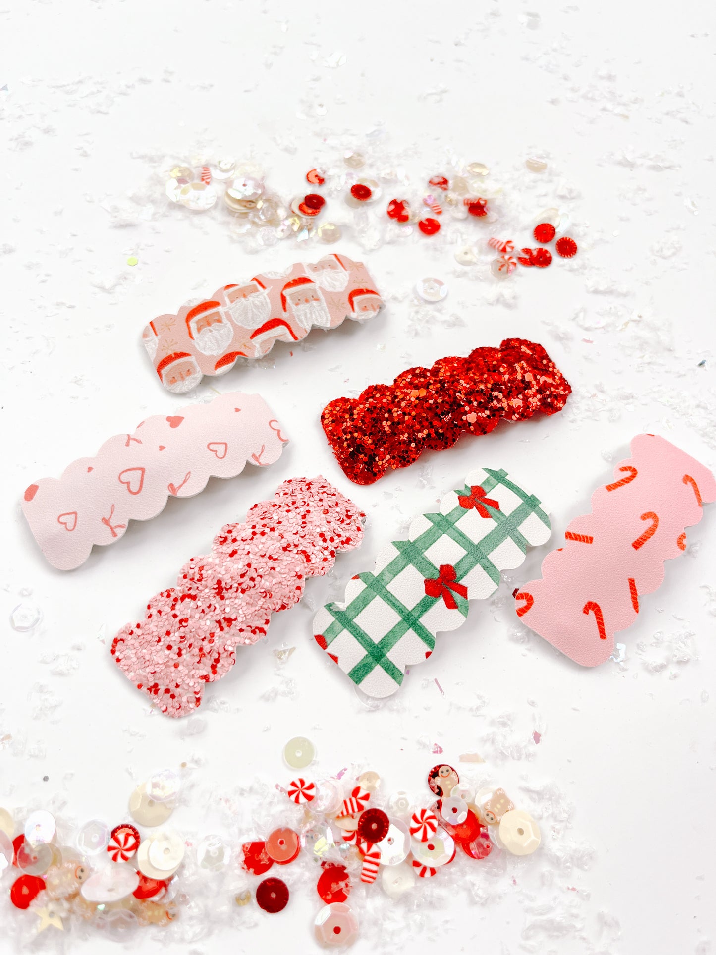 Red Glitter Sparkle Single Snap Clip