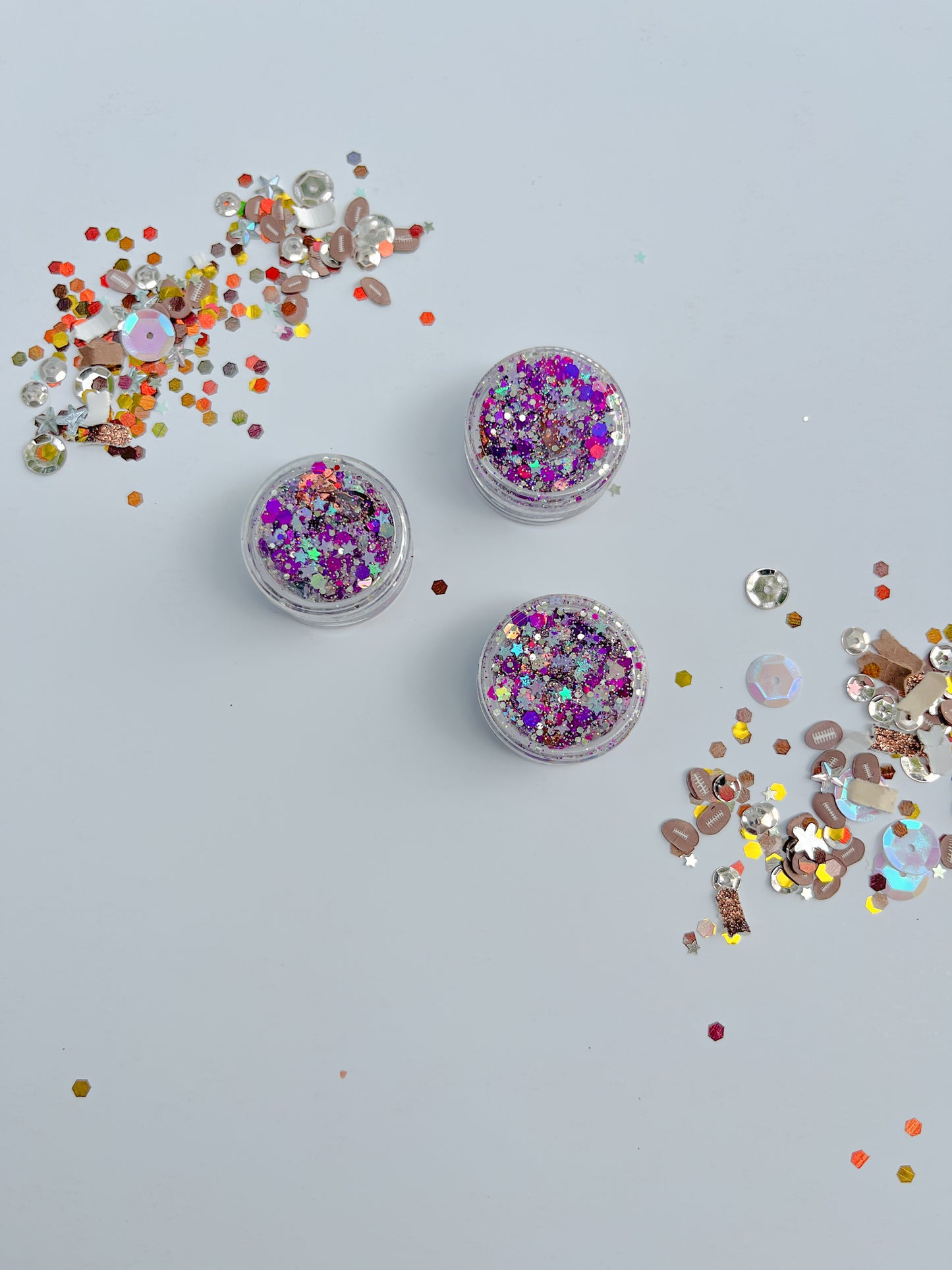 Purple Silver Football Game Day Hair Glitter Gel