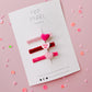 Fuzzy Heart Hug Me Trio Clip Set
