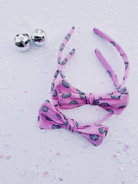 Pink Disco Ball Bow Headband for Toddler Girls and Girls