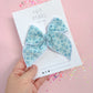 Oversized Teal Quilt Bow