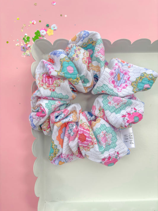 Heirloom Daisy Patchwork Oversized Scrunchy