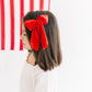 Red Velvet Glitter Oversized Bow