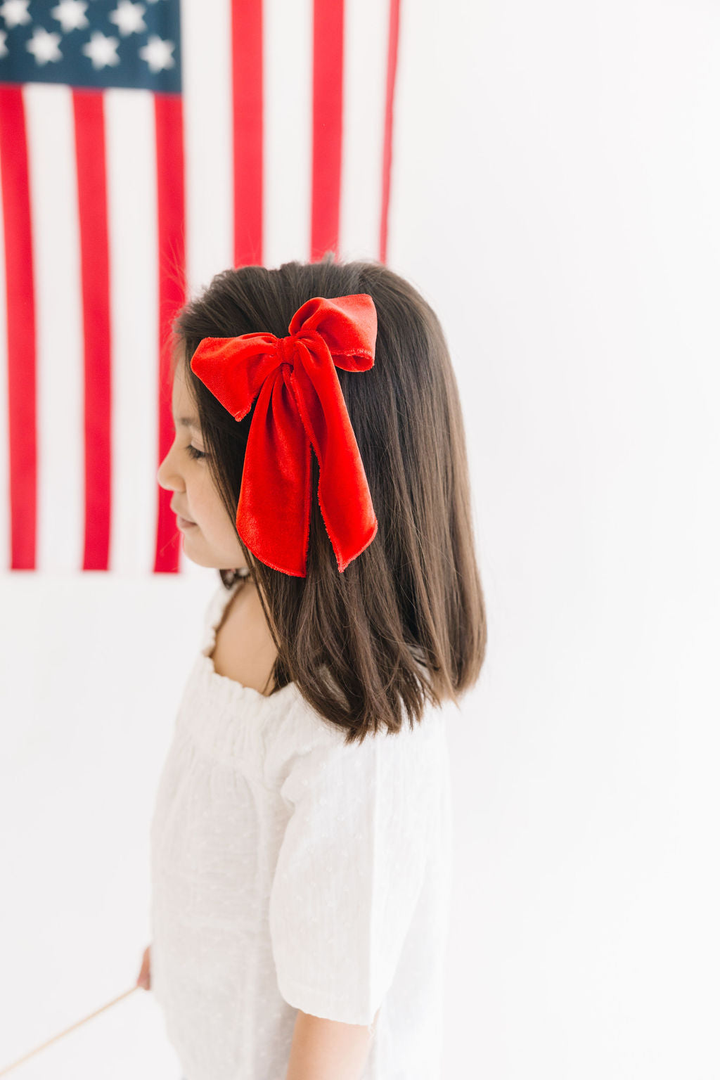 Red Velvet Glitter Oversized Bow