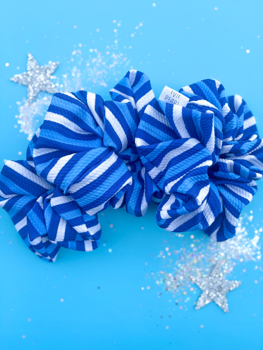 Blue White Stripe Kanas City Oversized Scrunchy
