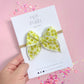 Small Yellow Quilt Bow On Nylon Headband