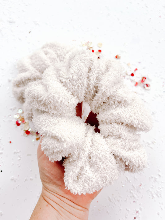 Cream Sherpa Oversized Scrunchy