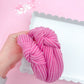 Taffy Pink Ribbed Knotted Headband