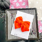 Orange Swiss Floral Chunky Hair Bow
