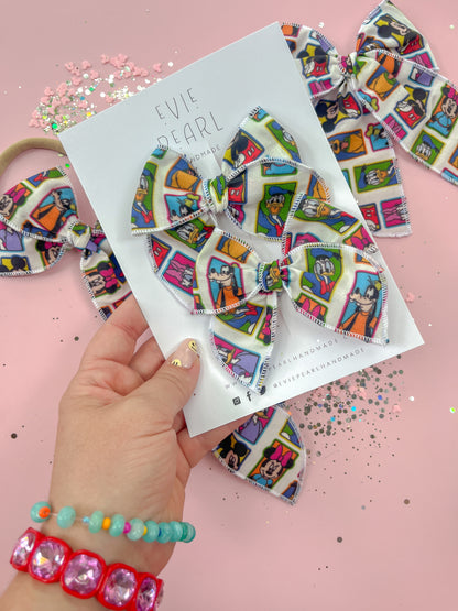 Nostalgic 90s Mouse & Friends Bow
