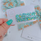 Teal Gold Glitter Single Snap Clip Barrette