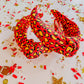 Red Gold Leopard Knotted Headband