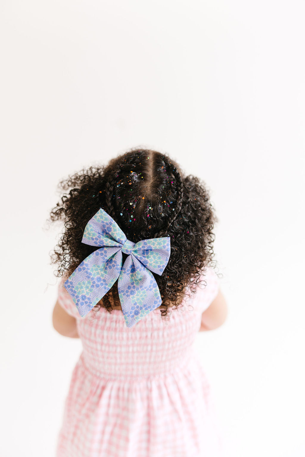 Blue Green Floral Sailor Bow