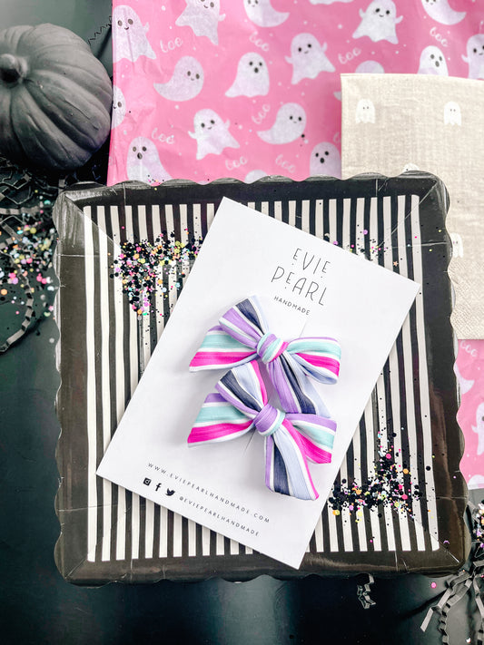 Stripey Cute Small Pinwheel Pigtails