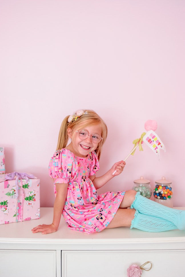 Light Pink Peppermint Pigtails with Tinsel