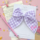 Personalized Purple Plaid Oversized Bow