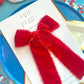 Red Raw Velvet Long Tailed Bow