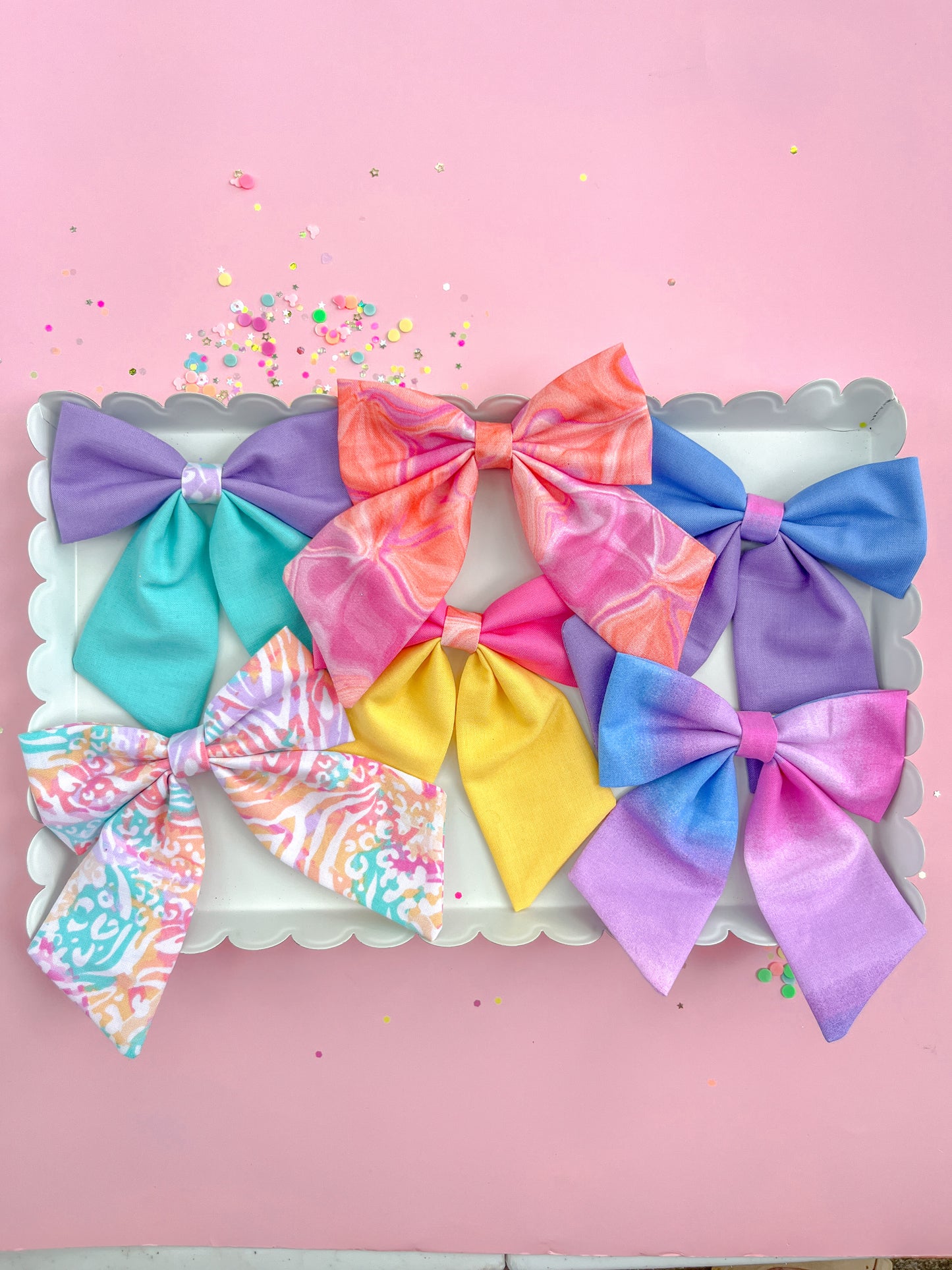 Blue & Purple Colorblock Medium Sailor Bow