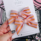Peach Pink Stripe Pinwheel Pigtails