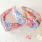 Lilac Blue Floral Knotted Headband for Girls & Women